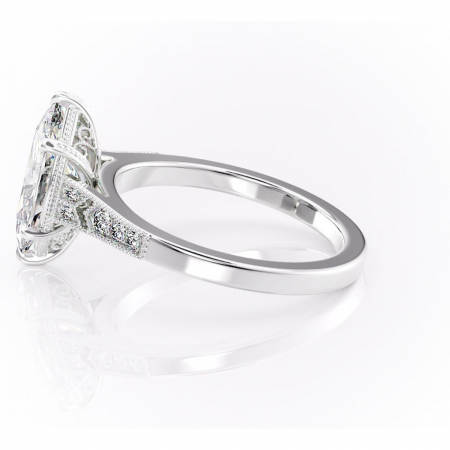 Inel de logodnă Caelia din aur Alb 14kt cu moissanite tăietură marquise – Pietre laterale rafinată pentru profil înalt | Personalizează și configurează gratuit online [5]