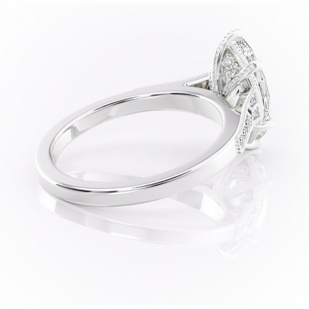 Inel de logodnă Caelia din aur Alb 14kt cu moissanite tăietură marquise – Pietre laterale rafinată pentru profil înalt | Personalizează și configurează gratuit online [2]