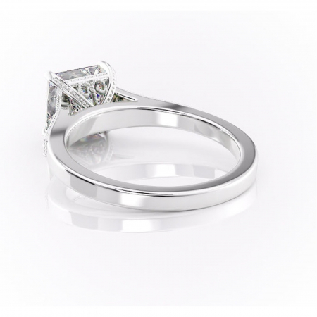 Inel de logodnă Caelia din aur Alb 14kt cu moissanite tăietură princess – Pietre laterale rafinată pentru profil înalt | Personalizează și configurează gratuit online [3]