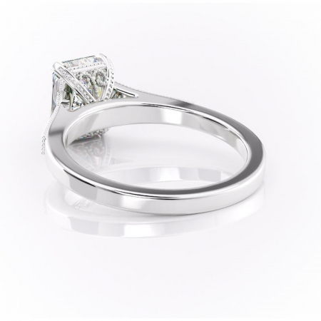 Inel de logodnă Caelia din aur Alb 14kt cu moissanite tăietură radiantă – Pietre laterale rafinată pentru profil înalt | Personalizează și configurează gratuit online [3]