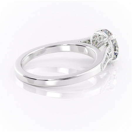 Inel de logodnă Caelia din aur Alb 14kt cu moissanite tăietură rotundă – Pietre laterale rafinată pentru profil înalt | Personalizează și configurează gratuit online [2]