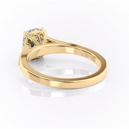 Inel de logodnă Caelia din aur Galben 14kt cu moissanite tăietură asscher – Pietre laterale rafinată pentru profil înalt | Personalizează și configurează gratuit online [3]