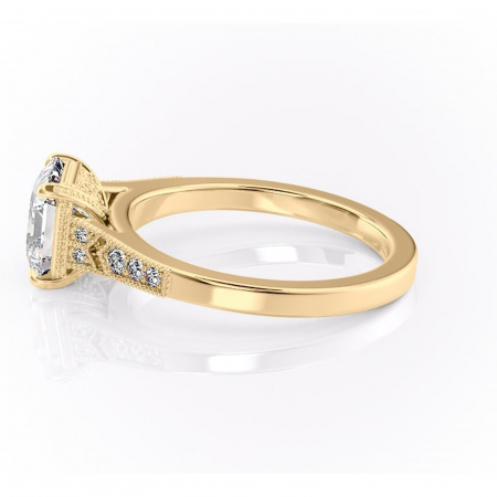 Inel de logodnă Caelia din aur Galben 18kt cu moissanite tăietură asscher – Pietre laterale rafinată pentru profil înalt | Personalizează și configurează gratuit online [5]