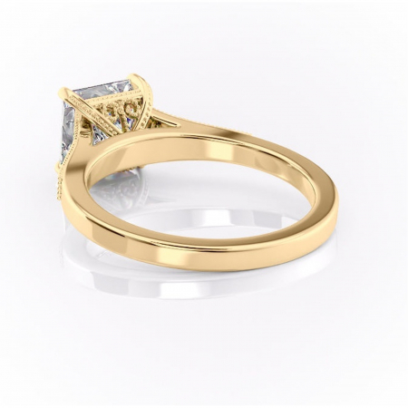 Inel de logodnă Caelia din aur Galben 14kt cu moissanite tăietură princess – Pietre laterale rafinată pentru profil înalt | Personalizează și configurează gratuit online [3]