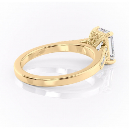 Inel de logodnă Caelia din aur Galben 18kt cu moissanite tăietură radiantă – Pietre laterale rafinată pentru profil înalt | Personalizează și configurează gratuit online [2]