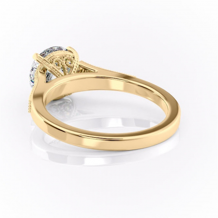 Inel de logodnă Caelia din aur Galben 14kt cu moissanite tăietură rotundă – Pietre laterale rafinată pentru profil înalt | Personalizează și configurează gratuit online [3]