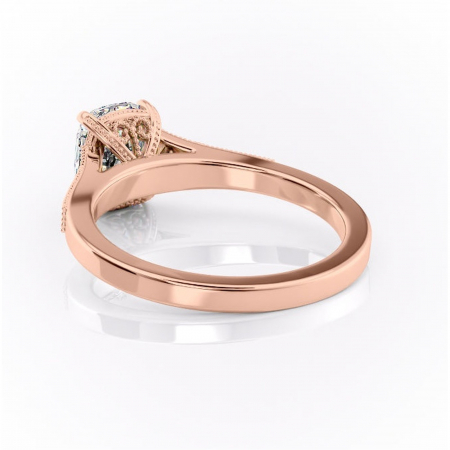 Inel de logodnă Caelia din aur Rose 14kt cu moissanite tăietură asscher – Pietre laterale rafinată pentru profil înalt | Personalizează și configurează gratuit online [3]