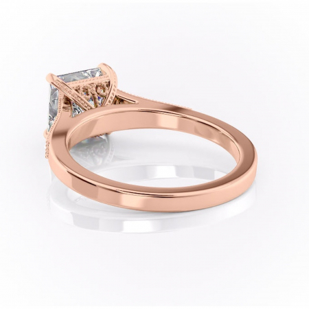 Inel de logodnă Caelia din aur Rose 14kt cu moissanite tăietură princess – Pietre laterale rafinată pentru profil înalt | Personalizează și configurează gratuit online [3]