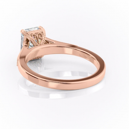 Inel de logodnă Caelia din aur Rose 14kt cu moissanite tăietură radiantă – Pietre laterale rafinată pentru profil înalt | Personalizează și configurează gratuit online [3]