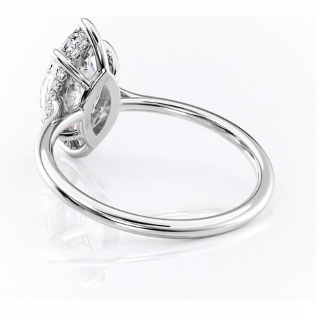 Inel de logodnă Camellia din aur Alb 14kt cu moissanite tăietură marquise – Solitar rafinată pentru profil jos | Personalizează și configurează gratuit online [3]