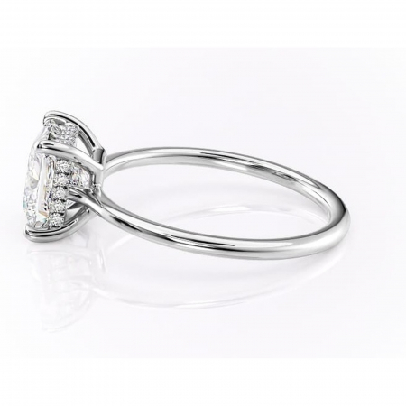 Inel de logodnă Camellia din aur Alb 18kt cu moissanite tăietură princess – Solitar rafinată pentru profil jos | Personalizează și configurează gratuit online [5]