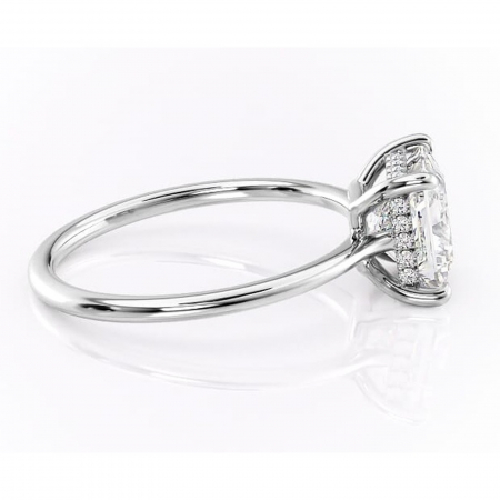 Inel de logodnă Camellia din aur Alb 18kt cu moissanite tăietură princess – Solitar rafinată pentru profil jos | Personalizează și configurează gratuit online [1]