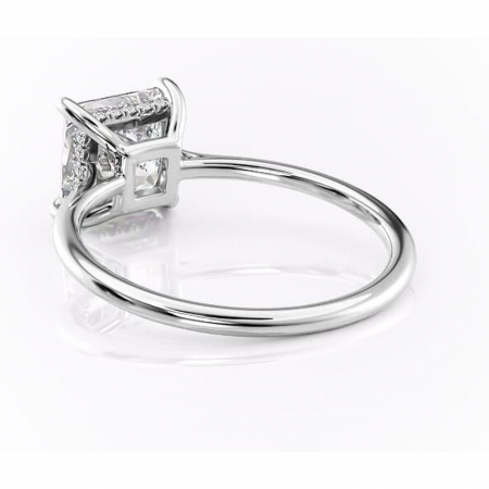 Inel de logodnă Camellia din aur Alb 18kt cu moissanite tăietură princess – Solitar rafinată pentru profil jos | Personalizează și configurează gratuit online [3]