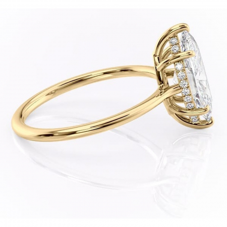 Inel de logodnă Camellia din aur Galben 14kt cu moissanite tăietură marquise – Solitar rafinată pentru profil jos | Personalizează și configurează gratuit online [1]
