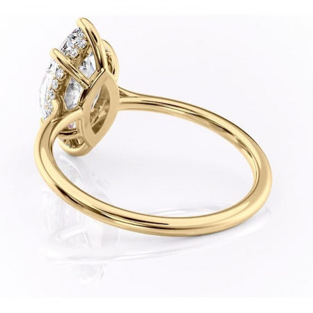 Inel de logodnă Camellia din aur Galben 14kt cu moissanite tăietură marquise – Solitar rafinată pentru profil jos | Personalizează și configurează gratuit online [3]