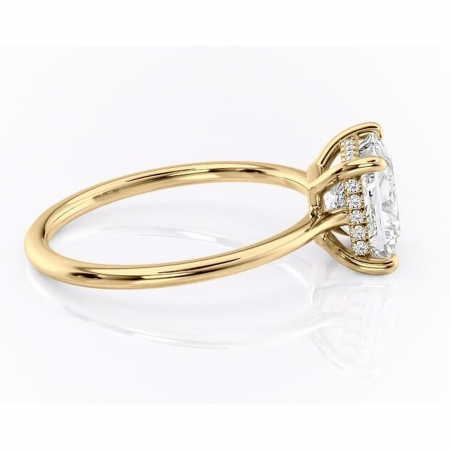 Inel de logodnă Camellia din aur Galben 14kt cu moissanite tăietură princess – Solitar rafinată pentru profil jos | Personalizează și configurează gratuit online [1]