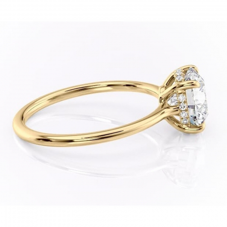 Inel de logodnă Camellia din aur Galben 14kt cu moissanite tăietură rotundă – Solitar rafinată pentru profil jos | Personalizează și configurează gratuit online [1]
