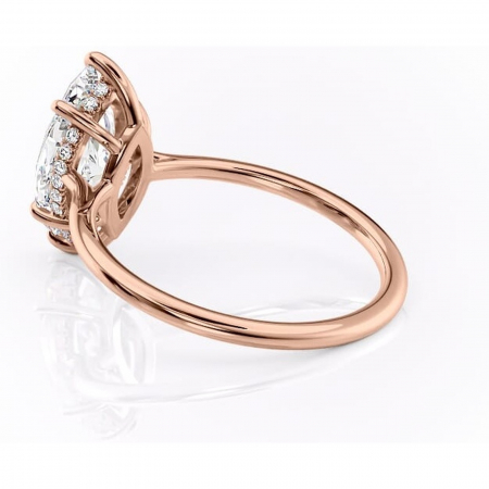 Inel de logodnă Camellia din aur Rose 14kt cu moissanite tăietură marquise – Solitar rafinată pentru profil jos | Personalizează și configurează gratuit online [4]