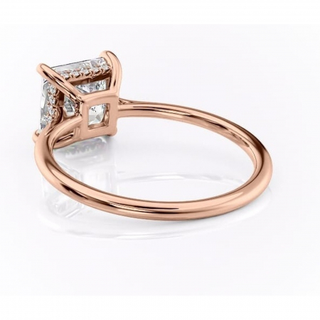 Inel de logodnă Camellia din aur Rose 14kt cu moissanite tăietură princess – Solitar rafinată pentru profil jos | Personalizează și configurează gratuit online [3]