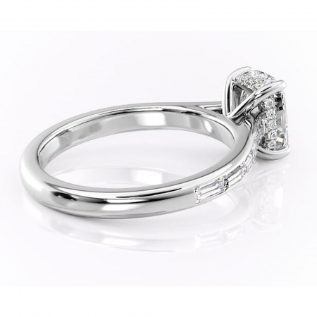 Inel de logodnă Catherine din aur Alb 14kt cu moissanite tăietură asscher – Montură cu canal rafinată pentru profil înalt | Personalizează și configurează gratuit online [2]