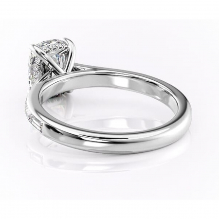 Inel de logodnă Catherine din aur Alb 14kt cu moissanite tăietură asscher – Montură cu canal rafinată pentru profil înalt | Personalizează și configurează gratuit online [3]
