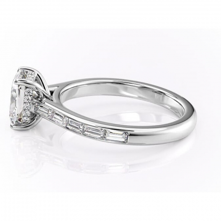 Inel de logodnă Catherine din aur Alb 14kt cu moissanite tăietură asscher – Montură cu canal rafinată pentru profil înalt | Personalizează și configurează gratuit online [5]