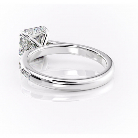 Inel de logodnă Catherine din aur Alb 14kt cu moissanite tăietură asscher – Montură cu canal rafinată pentru profil înalt | Personalizează și configurează gratuit online [3]