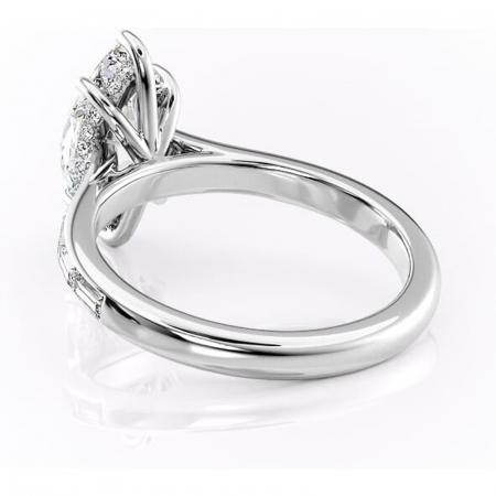 Inel de logodnă Catherine din aur Alb 14kt cu moissanite tăietură marquise – Montură cu canal rafinată pentru profil înalt | Personalizează și configurează gratuit online [3]