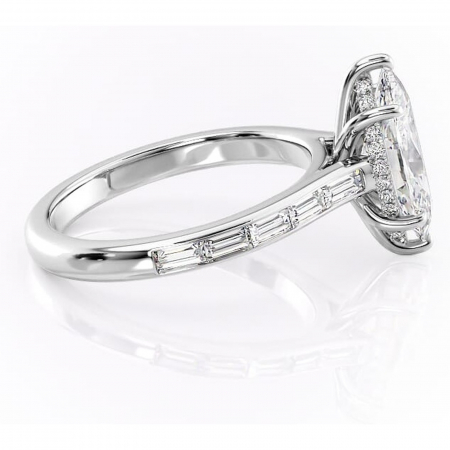 Inel de logodnă Catherine din aur Alb 14kt cu moissanite tăietură marquise – Montură cu canal rafinată pentru profil înalt | Personalizează și configurează gratuit online [1]