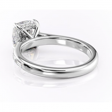 Inel de logodnă Catherine din aur Alb 14kt cu moissanite tăietură pernă – Montură cu canal rafinată pentru profil înalt | Personalizează și configurează gratuit online [3]