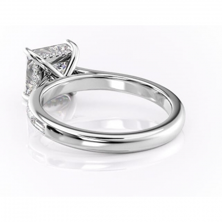 Inel de logodnă Catherine din aur Alb 14kt cu moissanite tăietură princess – Montură cu canal rafinată pentru profil înalt | Personalizează și configurează gratuit online [3]