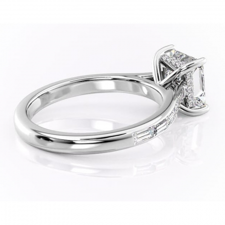 Inel de logodnă Catherine din aur Alb 14kt cu moissanite tăietură princess – Montură cu canal rafinată pentru profil înalt | Personalizează și configurează gratuit online [2]