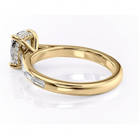 Inel de logodnă Catherine din aur Galben 14kt cu moissanite tăietură asscher – Montură cu canal rafinată pentru profil înalt | Personalizează și configurează gratuit online [4]