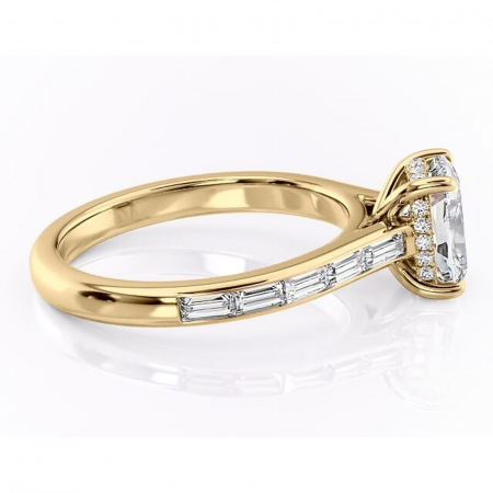 Inel de logodnă Catherine din aur Galben 14kt cu moissanite tăietură asscher – Montură cu canal rafinată pentru profil înalt | Personalizează și configurează gratuit online [1]