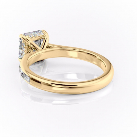 Inel de logodnă Catherine din aur Galben 18kt cu moissanite tăietură asscher – Montură cu canal rafinată pentru profil înalt | Personalizează și configurează gratuit online [3]