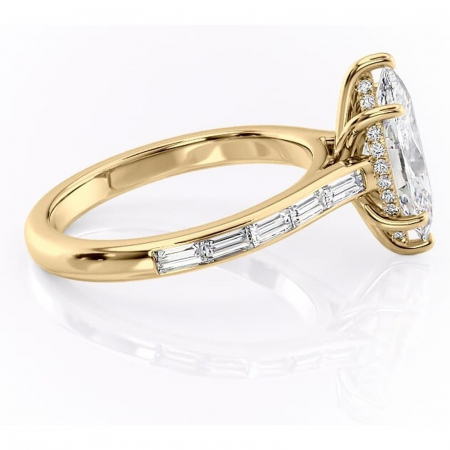 Inel de logodnă Catherine din aur Galben 14kt cu moissanite tăietură marquise – Montură cu canal rafinată pentru profil înalt | Personalizează și configurează gratuit online [1]