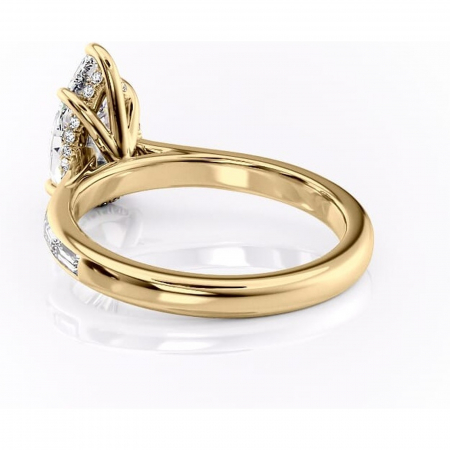 Inel de logodnă Catherine din aur Galben 18kt cu moissanite tăietură pară – Montură cu canal rafinată pentru profil înalt | Personalizează și configurează gratuit online [3]