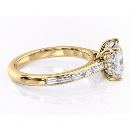 Inel de logodnă Catherine din aur Galben 14kt cu moissanite tăietură princess – Montură cu canal rafinată pentru profil înalt | Personalizează și configurează gratuit online [1]