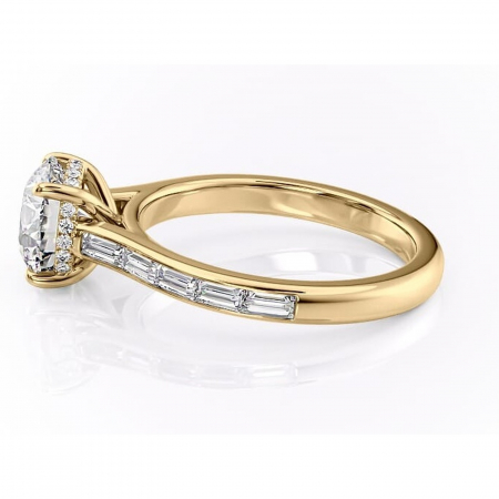 Inel de logodnă Catherine din aur Galben 14kt cu moissanite tăietură rotundă – Montură cu canal rafinată pentru profil înalt | Personalizează și configurează gratuit online [5]