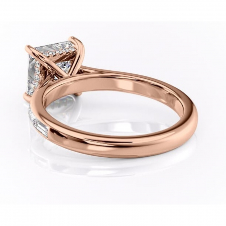 Inel de logodnă Catherine din aur Rose 18kt cu moissanite tăietură princess – Montură cu canal rafinată pentru profil înalt | Personalizează și configurează gratuit online [3]