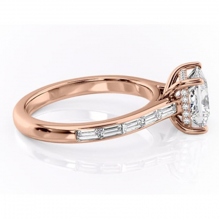 Inel de logodnă Catherine din aur Rose 18kt cu moissanite tăietură princess – Montură cu canal rafinată pentru profil înalt | Personalizează și configurează gratuit online [1]