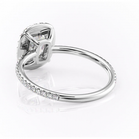 Inel de logodnă Celeste din aur Alb 14kt cu moissanite tăietură asscher – Halo rafinată pentru profil mediu | Personalizează și configurează gratuit online [3]