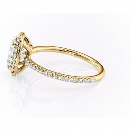 Inel de logodnă Celeste din aur Galben 14kt cu moissanite tăietură asscher – Halo rafinată pentru profil mediu | Personalizează și configurează gratuit online [5]