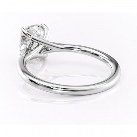 Inel de logodnă Charlotte din aur Alb 14kt cu moissanite tăietură pernă – Solitar rafinată pentru profil mediu | Personalizează și configurează gratuit online [3]