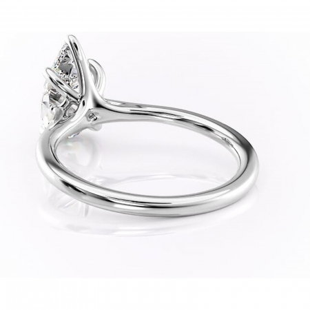 Inel de logodnă Charlotte din aur Alb 14kt cu moissanite tăietură pară – Solitar rafinată pentru profil mediu | Personalizează și configurează gratuit online [3]