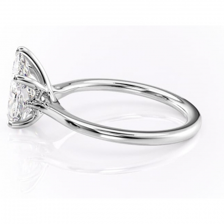 Inel de logodnă Charlotte din aur Alb 14kt cu moissanite tăietură pară – Solitar rafinată pentru profil mediu | Personalizează și configurează gratuit online [5]