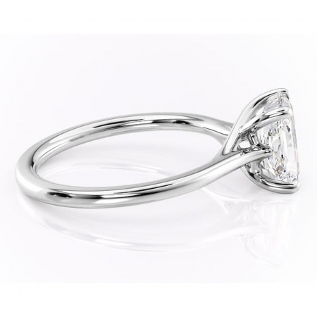 Inel de logodnă Charlotte din aur Alb 14kt cu moissanite tăietură radiantă – Solitar rafinată pentru profil mediu | Personalizează și configurează gratuit online [1]