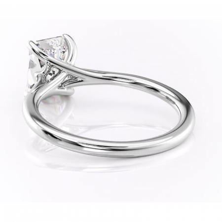 Inel de logodnă Charlotte din aur Alb 14kt cu moissanite tăietură radiantă – Solitar rafinată pentru profil mediu | Personalizează și configurează gratuit online [3]