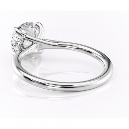 Inel de logodnă Charlotte din aur Alb 14kt cu moissanite tăietură rotundă – Solitar rafinată pentru profil mediu | Personalizează și configurează gratuit online [3]