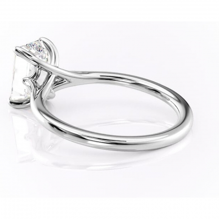 Inel de logodnă Charlotte din aur Alb 14kt cu moissanite tăietură smarald – Solitar rafinată pentru profil mediu | Personalizează și configurează gratuit online [4]